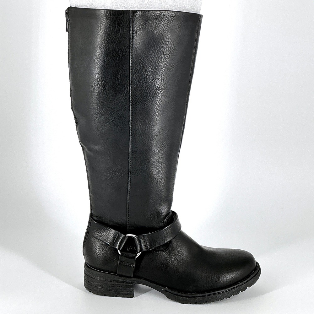 b.o.c. BOC Size 6 Black Tall Knee High Riding Boots‎ NEW Moto Harness $140